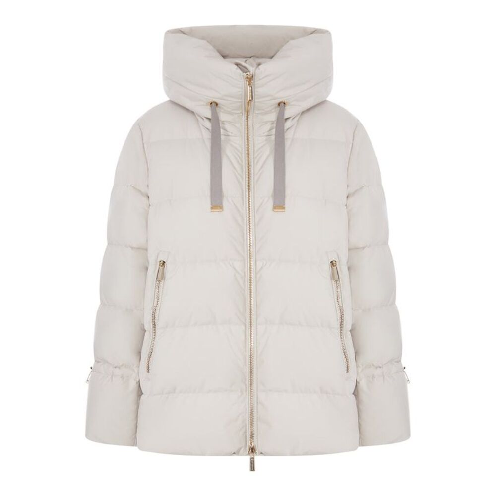 Moorer Women Short Quilted Nylon Down Jacket With Hood